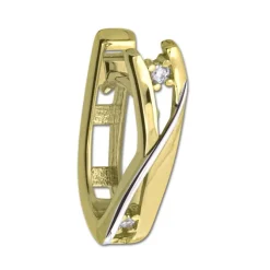 GoldDream Creole Modern Zirkonia bicolor Ohrring 333 Gold Echtschmuck GDO5626Y