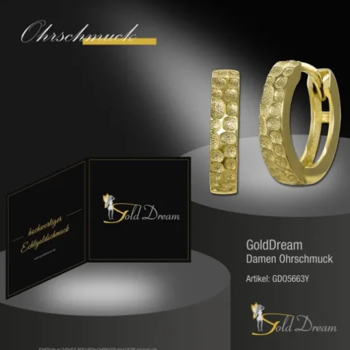 GoldDream Creole Muster 13mm Ohrring 333er Gelbgold Echtschmuck GDO5663Y