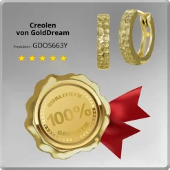 GoldDream Creole Muster 13mm Ohrring 333er Gelbgold Echtschmuck GDO5663Y