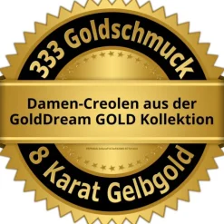 GoldDream Creole Muster 13mm Ohrring 333er Gelbgold Echtschmuck GDO5663Y