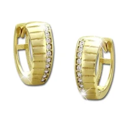 GoldDream Creole Muster Zirkonia weiß Ohrring 333 Gold Echtschmuck GDO523WY