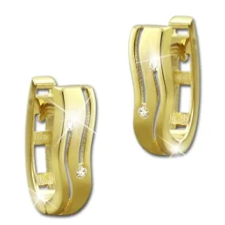 GoldDream Creole oval Line Zirkonia weiß Ohrring 333 Gold Echtschmuck GDO524WY