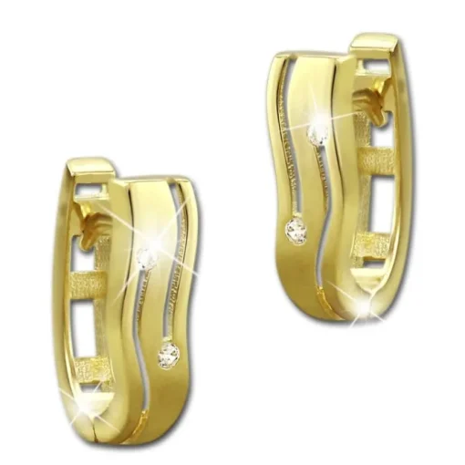 GoldDream Creole oval Line Zirkonia weiß Ohrring 333 Gold Echtschmuck GDO524WY