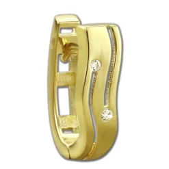 GoldDream Creole oval Line Zirkonia weiß Ohrring 333 Gold Echtschmuck GDO524WY
