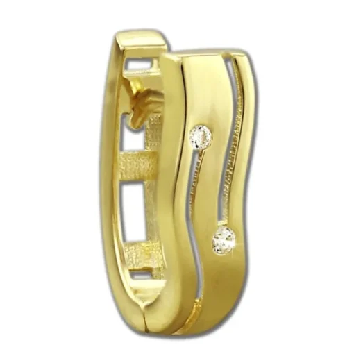 GoldDream Creole oval Line Zirkonia weiß Ohrring 333 Gold Echtschmuck GDO524WY