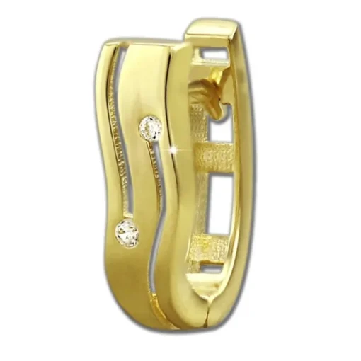 GoldDream Creole oval Line Zirkonia weiß Ohrring 333 Gold Echtschmuck GDO524WY