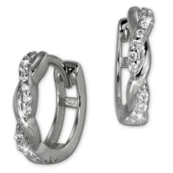GoldDream Creole Ranke Zirkonia Ohrring 333 Weißgold GDO5041J