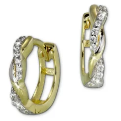 GoldDream Creole Ranke Zirkonia Ohrring 333 Gelbgold Echtschmuck GDO5041Y