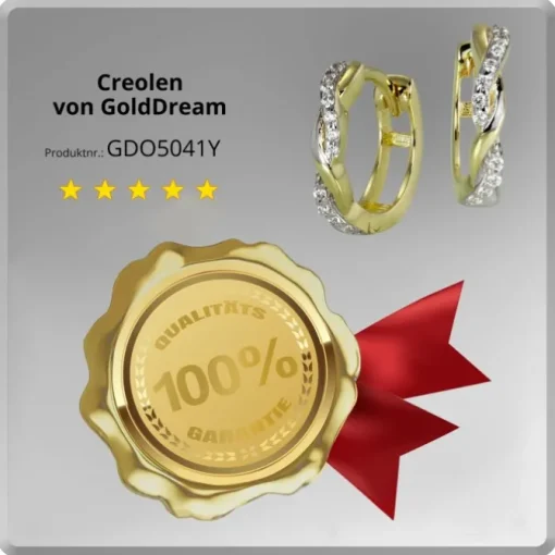 GoldDream Creole Ranke Zirkonia Ohrring 333 Gelbgold Echtschmuck GDO5041Y