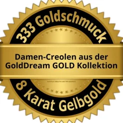 GoldDream Creole Ranke Zirkonia Ohrring 333 Gelbgold Echtschmuck GDO5041Y