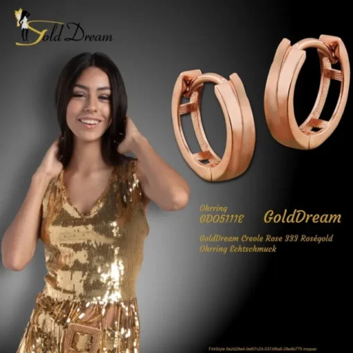 GoldDream Creole Rose 333 Roségold Ohrring Echtschmuck GDO5111E