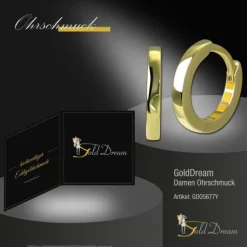 GoldDream Creole Simple 13mm Ohrring 333er Gelbgold Echtschmuck GDO5677Y
