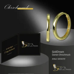 GoldDream Creole Simple 21mm Ohrring 333er Gelbgold Echtschmuck GDO5678Y
