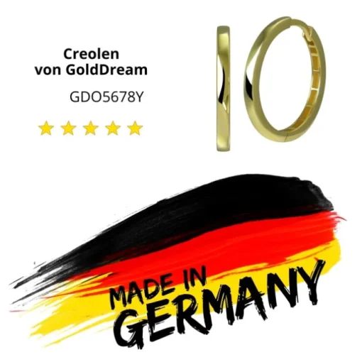 GoldDream Creole Simple 21mm Ohrring 333er Gelbgold Echtschmuck GDO5678Y