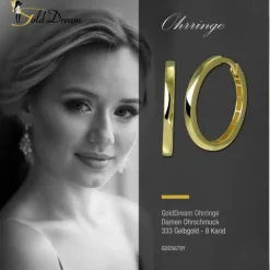 GoldDream Creole Simple 21mm Ohrring 333er Gelbgold Echtschmuck GDO5678Y