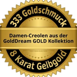 GoldDream Creole Simple 21mm Ohrring 333er Gelbgold Echtschmuck GDO5678Y