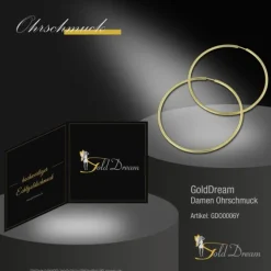 GoldDream Creole Simply 55mm Ohrring 333 Gelbgold Echtschmuck GDO0006Y