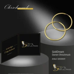 GoldDream Creole Simply 40mm Ohrring 333 Gelbgold Echtschmuck GDO0004Y