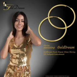 GoldDream Creole Simply 40mm Ohrring 333 Gelbgold Echtschmuck GDO0004Y