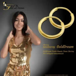 GoldDream Creole Simply 13mm Ohrring 333 Gelbgold Echtschmuck GDO00013Y