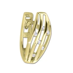 GoldDream Creole Stripes oval Zirkonia Ohrring 333 Gold Echtschmuck GDO5625Y
