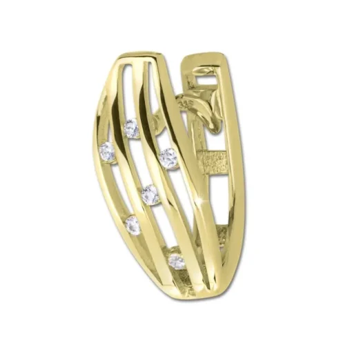 GoldDream Creole Stripes oval Zirkonia Ohrring 333 Gold Echtschmuck GDO5625Y