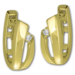 GoldDream Creole Swing oval Zirkonia Ohrring 333 Gold Echtschmuck GDO5620Y