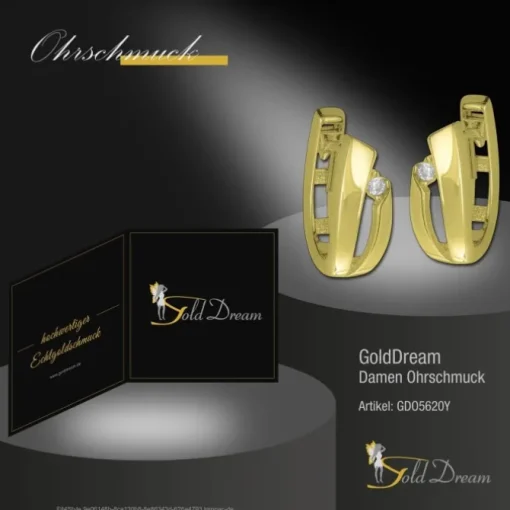 GoldDream Creole Swing oval Zirkonia Ohrring 333 Gold Echtschmuck GDO5620Y