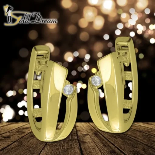 GoldDream Creole Swing oval Zirkonia Ohrring 333 Gold Echtschmuck GDO5620Y