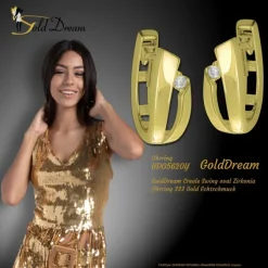 GoldDream Creole Swing oval Zirkonia Ohrring 333 Gold Echtschmuck GDO5620Y