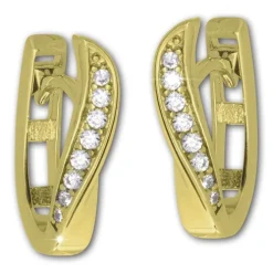 GoldDream Creole Turned oval Zirkonia Ohrring 333 Gold Echtschmuck GDO5623Y