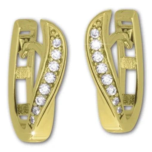 GoldDream Creole Turned oval Zirkonia Ohrring 333 Gold Echtschmuck GDO5623Y