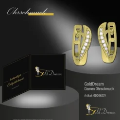 GoldDream Creole Turned oval Zirkonia Ohrring 333 Gold Echtschmuck GDO5623Y