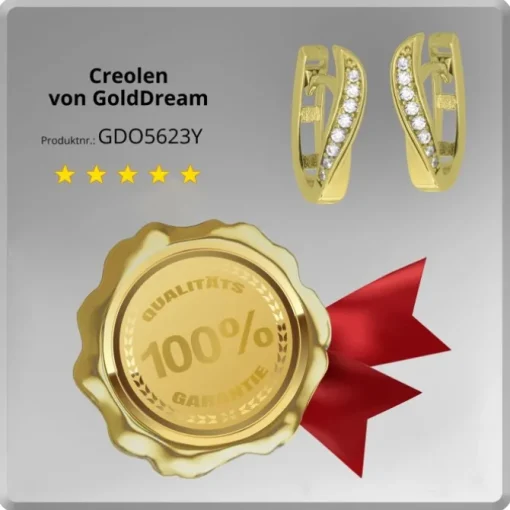 GoldDream Creole Turned oval Zirkonia Ohrring 333 Gold Echtschmuck GDO5623Y