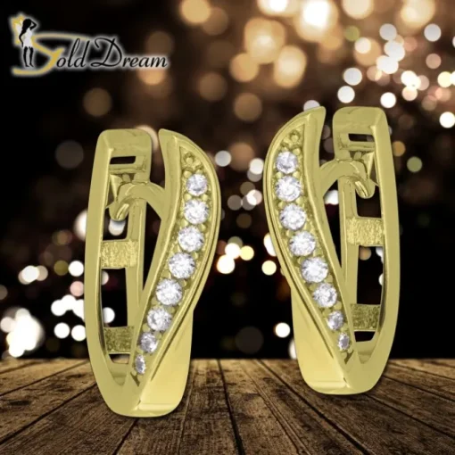 GoldDream Creole Turned oval Zirkonia Ohrring 333 Gold Echtschmuck GDO5623Y