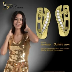 GoldDream Creole Turned oval Zirkonia Ohrring 333 Gold Echtschmuck GDO5623Y