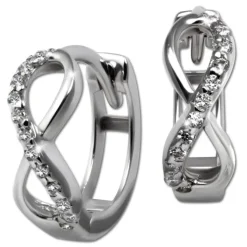 GoldDream Creole Unendlich Zirkonia Ohrring 333 Weißgold Echtschmuck GDO5131J