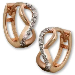 GoldDream Creole Unendlich Zirkonia Ohrring 333 Roségold Echtschmuck GDO5131E