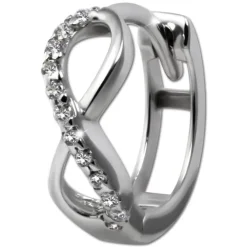 GoldDream Creole Unendlich Zirkonia Ohrring 333 Weißgold Echtschmuck GDO5131J