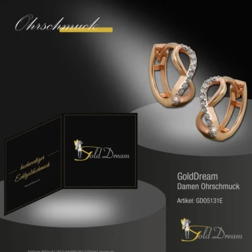 GoldDream Creole Unendlich Zirkonia Ohrring 333 Roségold Echtschmuck GDO5131E