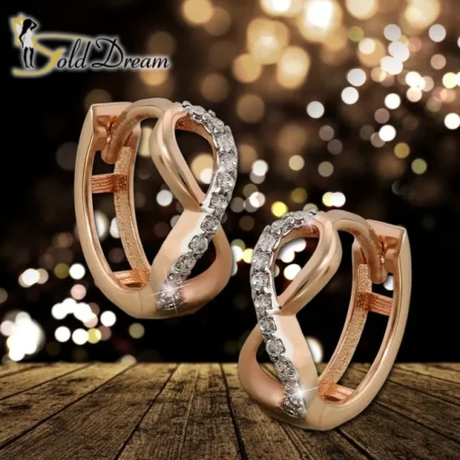 GoldDream Creole Unendlich Zirkonia Ohrring 333 Roségold Echtschmuck GDO5131E