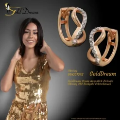 GoldDream Creole Unendlich Zirkonia Ohrring 333 Roségold Echtschmuck GDO5131E