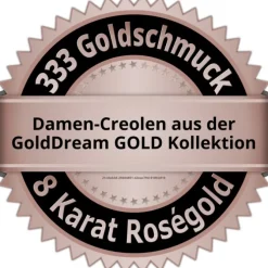 GoldDream Creole Unendlich Zirkonia Ohrring 333 Roségold Echtschmuck GDO5131E