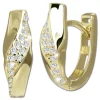 GoldDream Creole Wave oval Zirkonia Ohrring 333er Gold Echtschmuck GDO5707Y