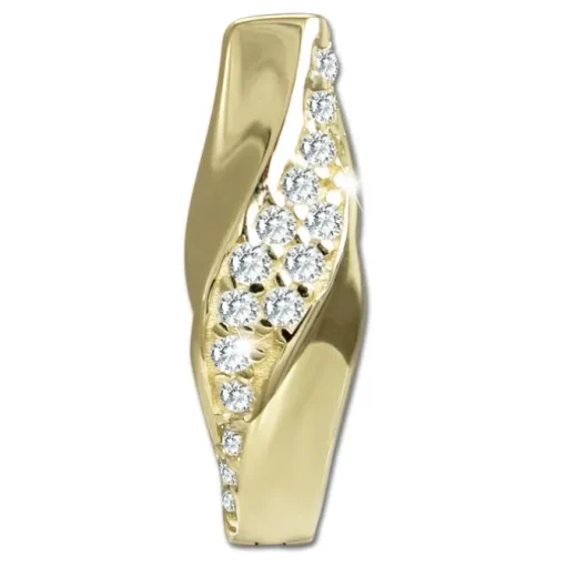GoldDream Creole Wave oval Zirkonia Ohrring 333er Gold Echtschmuck GDO5707Y