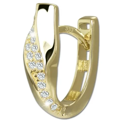 GoldDream Creole Wave oval Zirkonia Ohrring 333er Gold Echtschmuck GDO5707Y