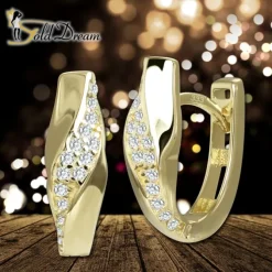 GoldDream Creole Wave oval Zirkonia Ohrring 333er Gold Echtschmuck GDO5707Y