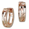 GoldDream Creole Welle Zirkonia Ohrring 333er Rosegold Echtschmuck GDO5061E