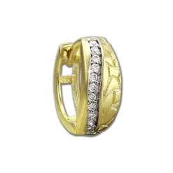 GoldDream Creole Welle Zirkonia weiß Ohrring 333 Gelbgold Echtschmuck GDO527WY