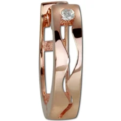 GoldDream Creole Welle Zirkonia Ohrring 333er Rosegold Echtschmuck GDO5061E